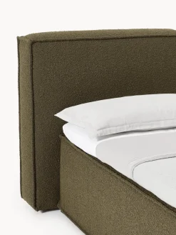 Westwing Collection Cama continental en tejido bouclé Lennon