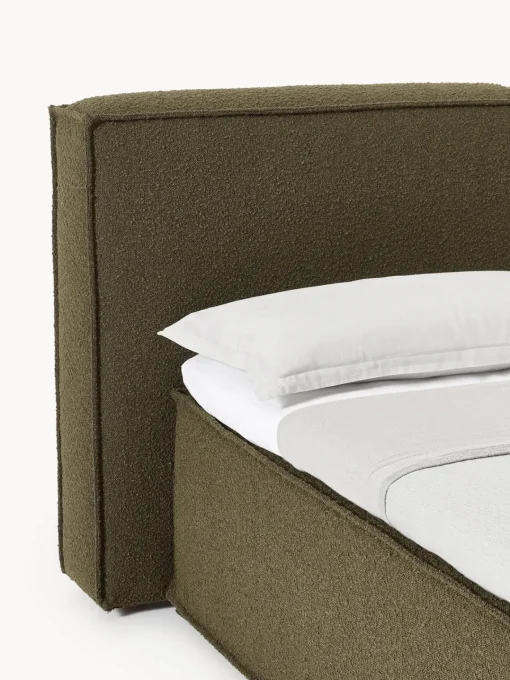Westwing Collection Cama continental en tejido bouclé Lennon