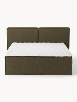 Westwing Collection Cama continental en tejido bouclé Lennon