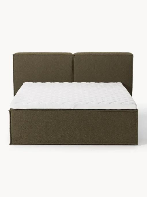 Westwing Collection Cama continental en tejido bouclé Lennon