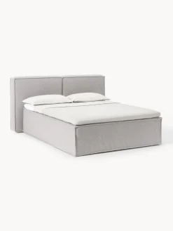Westwing Collection Cama continental en tejido bouclé Lennon