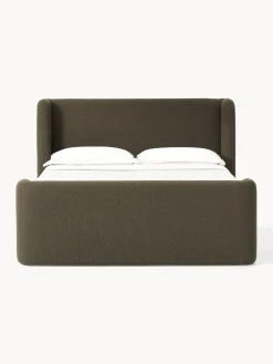 Westwing Collection Cama continental en tejido bouclé Perla^ Camas Continentales|Camas