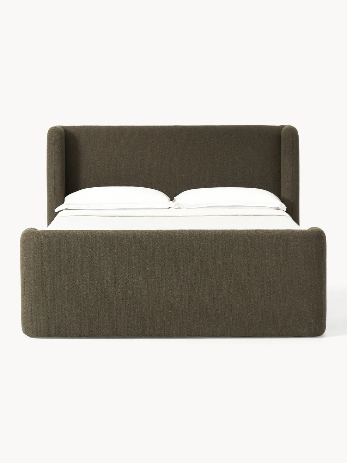 Westwing Collection Cama continental en tejido bouclé Perla^ Camas Continentales|Camas
