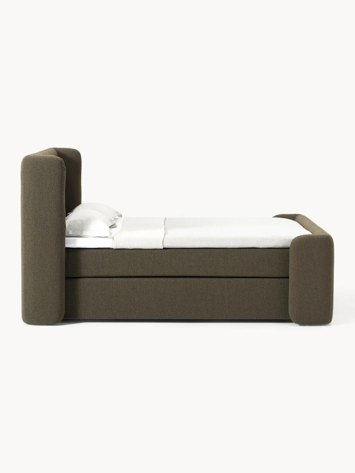Westwing Collection Cama continental en tejido bouclé Perla^ Camas Continentales|Camas