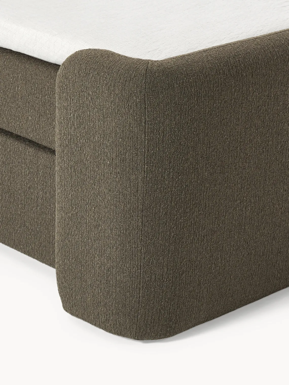 Westwing Collection Cama continental en tejido bouclé Perla^ Camas Continentales|Camas