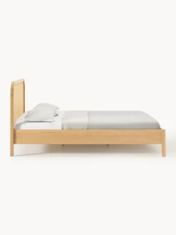 Westwing Collection Cama de madera con cabecero en tejido vienés Jones