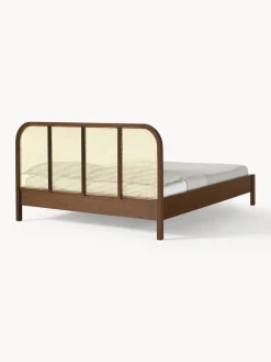 Westwing Collection Cama de madera con cabecero en tejido vienés Jones^ Estructuras De Cama