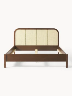 Westwing Collection Cama de madera con cabecero en tejido vienés Jones^ Estructuras De Cama