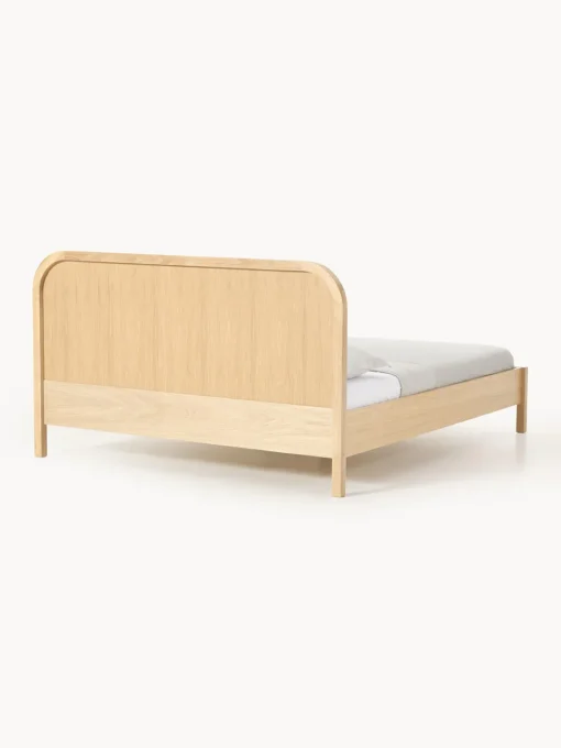 Westwing Collection Cama de madera con cabecero en tejido bouclé Jones