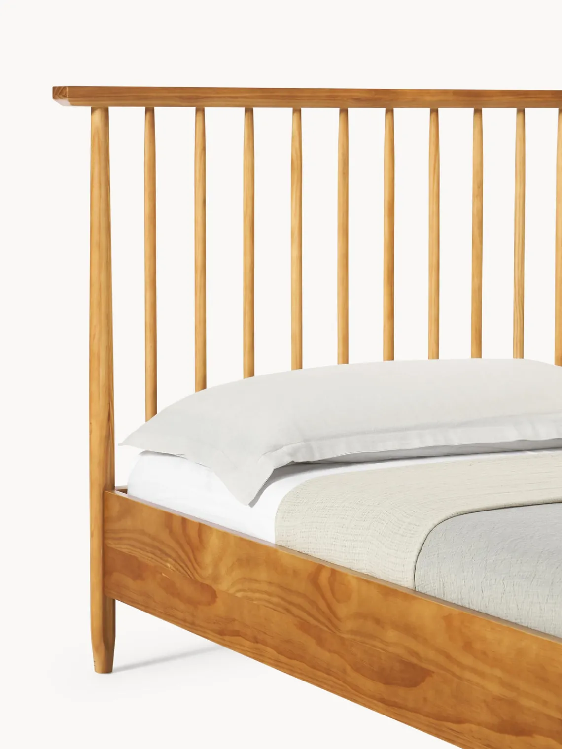 Westwing Collection Cama de madera de pino con cabecero Windsor