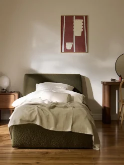 Westwing Collection Cama individual en tejido bouclé Cloud