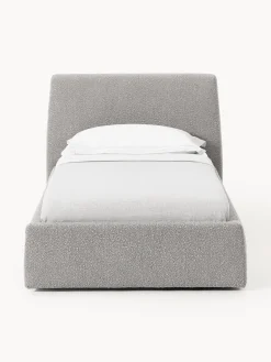 Westwing Collection Cama individual en tejido bouclé con espacio de almacenamiento Cloud