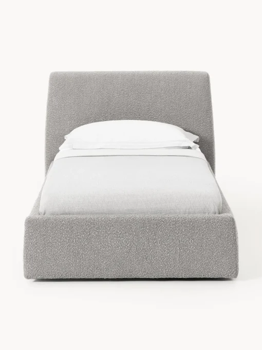 Westwing Collection Cama individual en tejido bouclé con espacio de almacenamiento Cloud