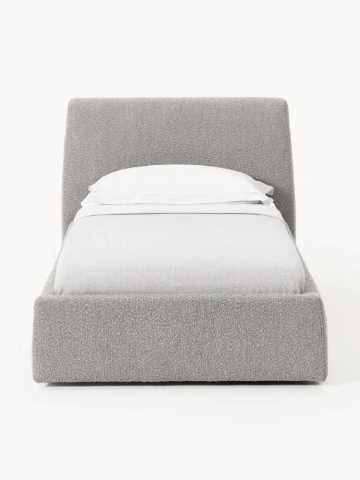 Westwing Collection Cama individual en tejido bouclé con espacio de almacenamiento Cloud