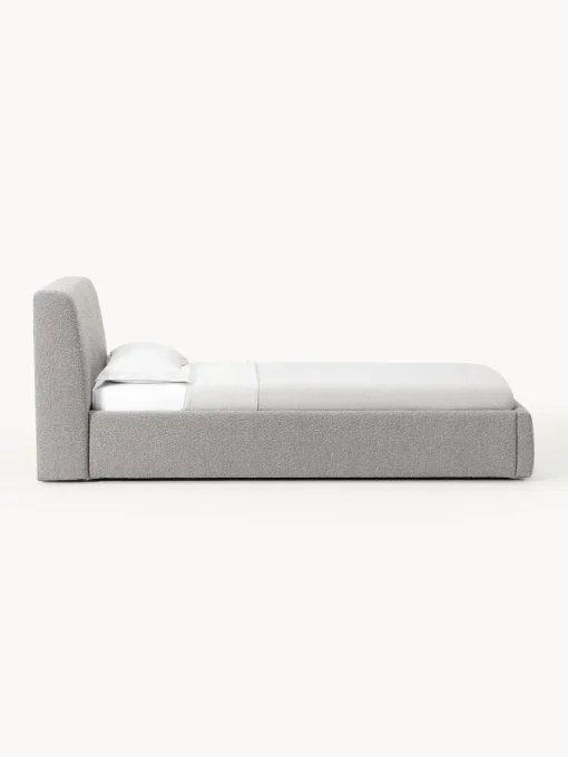 Westwing Collection Cama individual en tejido bouclé con espacio de almacenamiento Cloud