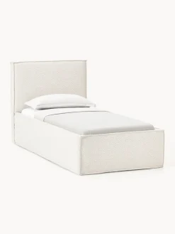 Westwing Collection Cama individual tapizada en tejido bouclé con espacio de almacenamiento Dream