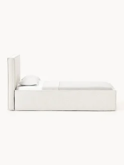 Westwing Collection Cama individual tapizada en tejido bouclé con espacio de almacenamiento Dream