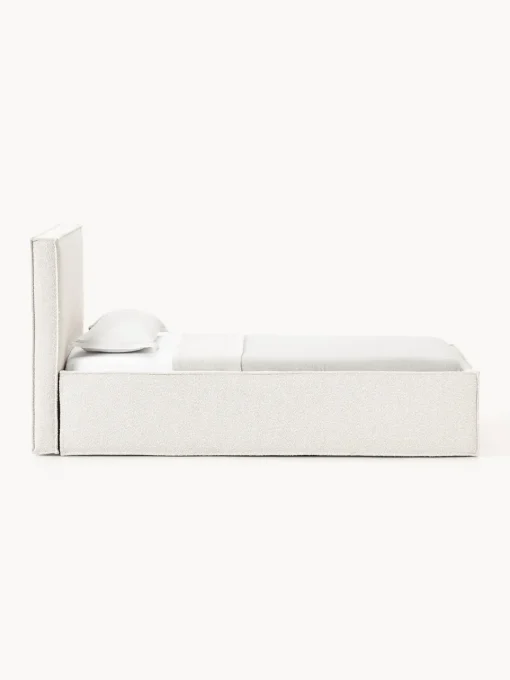 Westwing Collection Cama individual tapizada en tejido bouclé con espacio de almacenamiento Dream