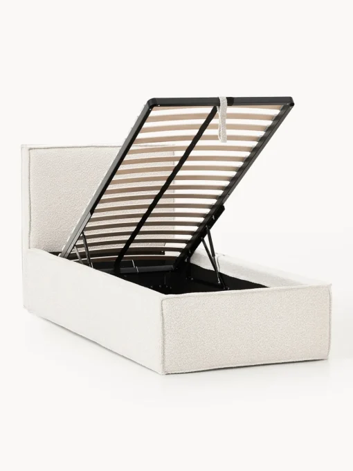 Westwing Collection Cama individual tapizada en tejido bouclé con espacio de almacenamiento Dream