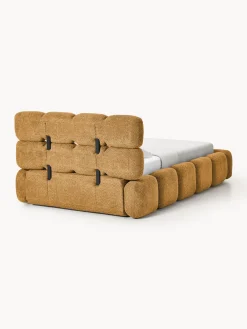 Westwing Collection Cama individual tapizada en borreguillo bouclé con espacio de almacenamiento Tayla
