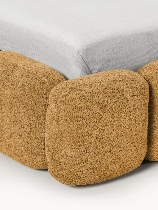 Westwing Collection Cama individual tapizada en borreguillo bouclé con espacio de almacenamiento Tayla