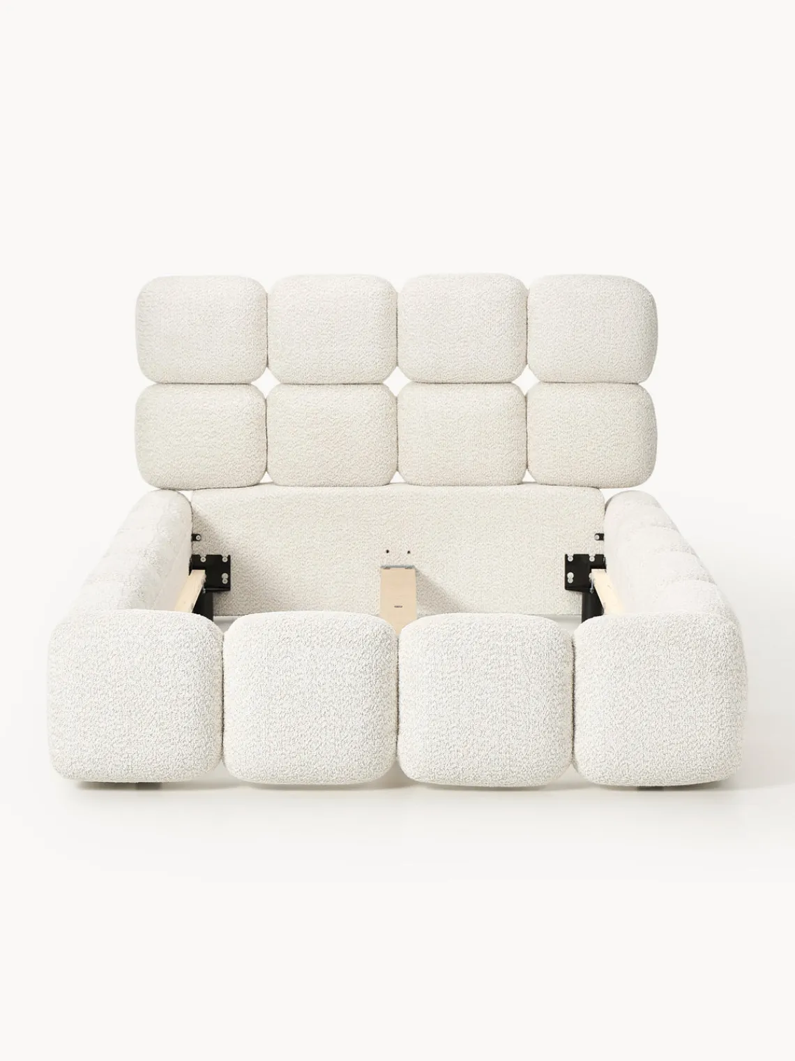 Westwing Collection Cama individual tapizada en borreguillo bouclé Tayla^ Camas Individuales|Camas Tapizadas