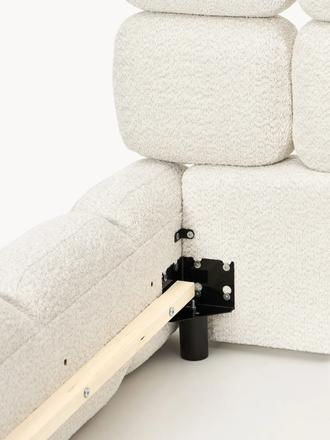 Westwing Collection Cama individual tapizada en borreguillo bouclé Tayla^ Camas Individuales|Camas Tapizadas