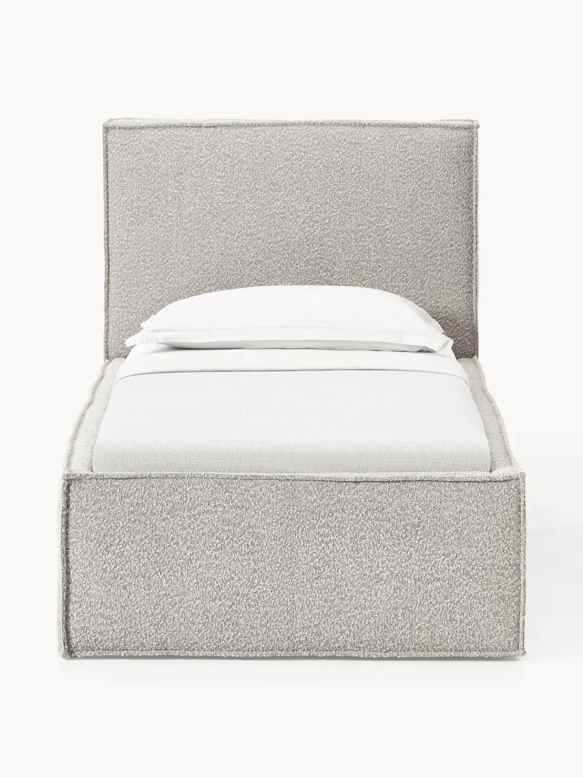 Westwing Collection Cama individual tapizada en tejido bouclé con espacio de almacenamiento Dream^ Camas Individuales|Camas Tapizadas