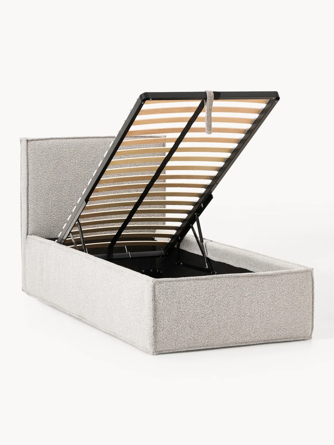 Westwing Collection Cama individual tapizada en tejido bouclé con espacio de almacenamiento Dream^ Camas Individuales|Camas Tapizadas