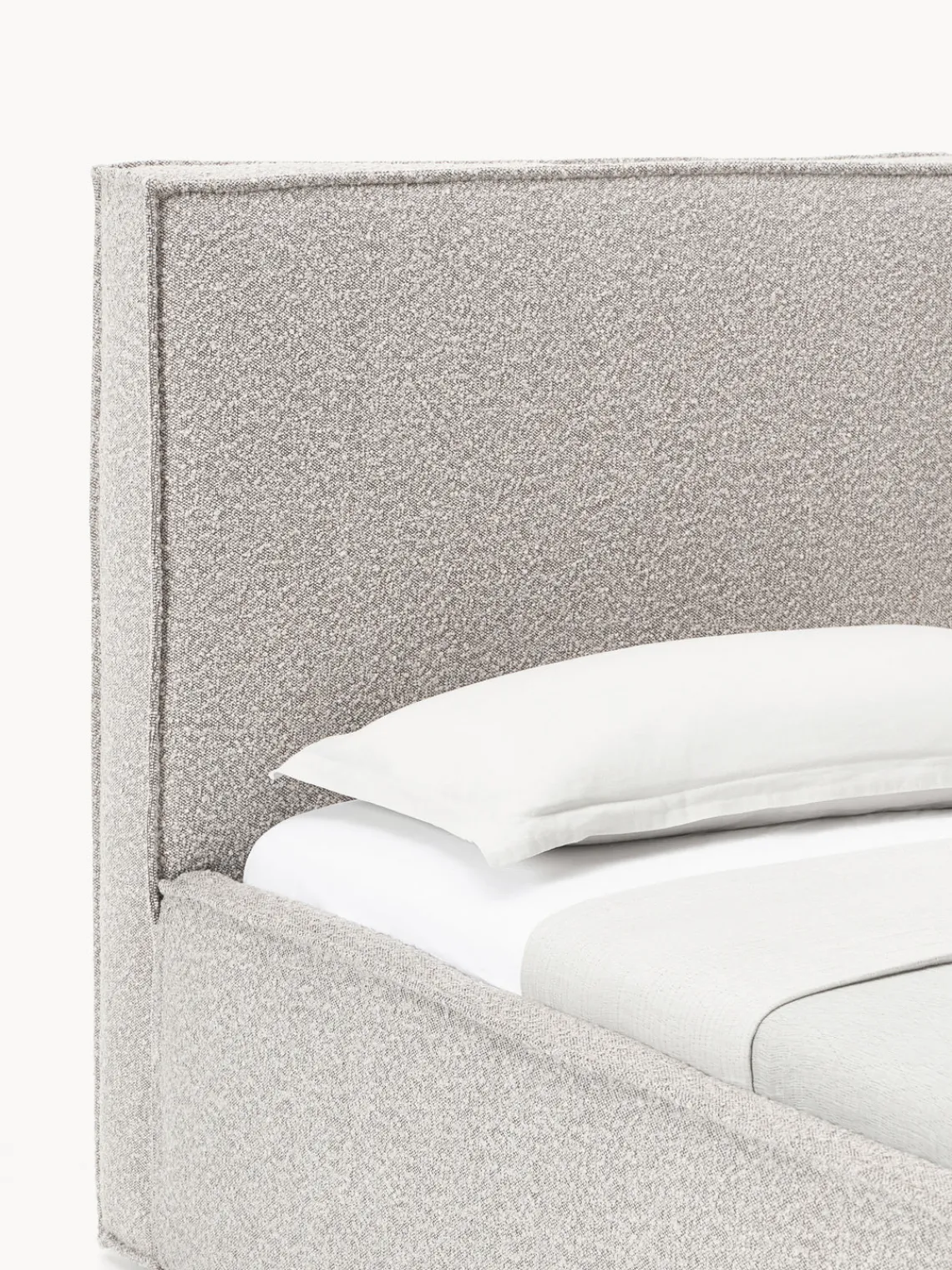 Westwing Collection Cama individual tapizada en tejido bouclé con espacio de almacenamiento Dream^ Camas Individuales|Camas Tapizadas