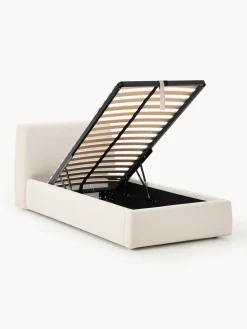 Westwing Collection Cama individual tapizada con espacio de almacenamiento Cloud