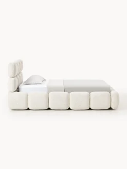 Westwing Collection Cama individual tapizada en borreguillo bouclé con espacio de almacenamiento Tayla^ Camas Individuales|Camas Tapizadas