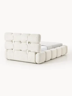 Westwing Collection Cama individual tapizada en borreguillo bouclé con espacio de almacenamiento Tayla^ Camas Individuales|Camas Tapizadas