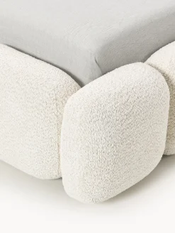 Westwing Collection Cama individual tapizada en borreguillo bouclé con espacio de almacenamiento Tayla^ Camas Individuales|Camas Tapizadas
