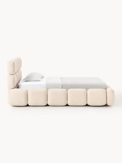 Westwing Collection Cama individual tapizada en borreguillo bouclé Tayla^ Camas Individuales|Camas Tapizadas