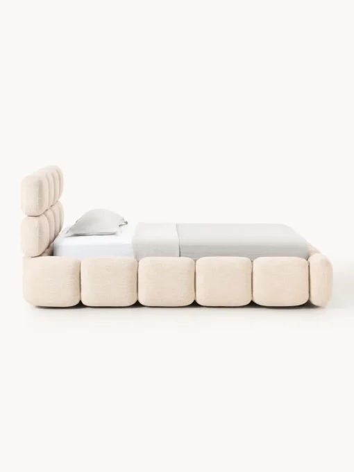 Westwing Collection Cama individual tapizada en borreguillo bouclé Tayla^ Camas Individuales|Camas Tapizadas