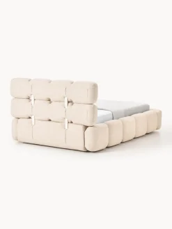 Westwing Collection Cama individual tapizada en borreguillo bouclé Tayla^ Camas Individuales|Camas Tapizadas