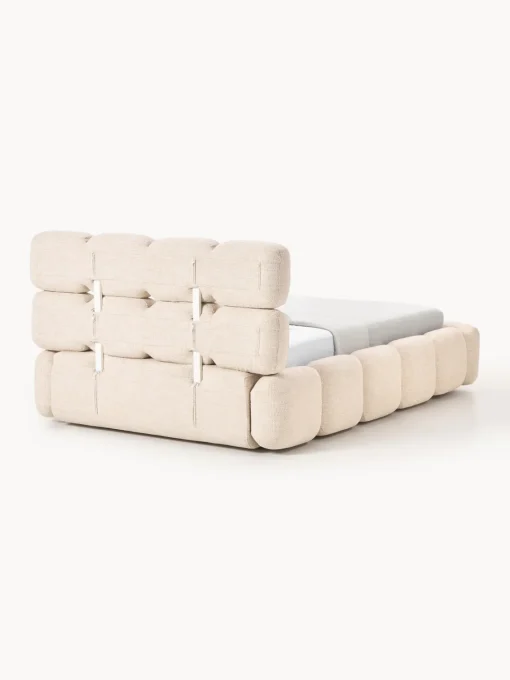 Westwing Collection Cama individual tapizada en borreguillo bouclé Tayla^ Camas Individuales|Camas Tapizadas