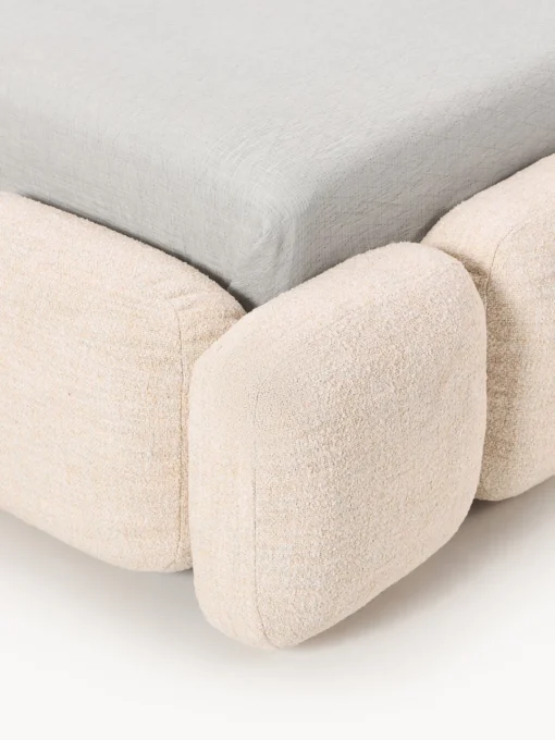 Westwing Collection Cama individual tapizada en borreguillo bouclé Tayla^ Camas Individuales|Camas Tapizadas