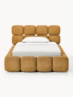 Westwing Collection Cama individual tapizada en borreguillo bouclé Tayla