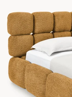 Westwing Collection Cama individual tapizada en borreguillo bouclé Tayla