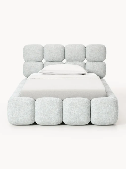 Westwing Collection Cama individual tapizada en borreguillo bouclé Tayla