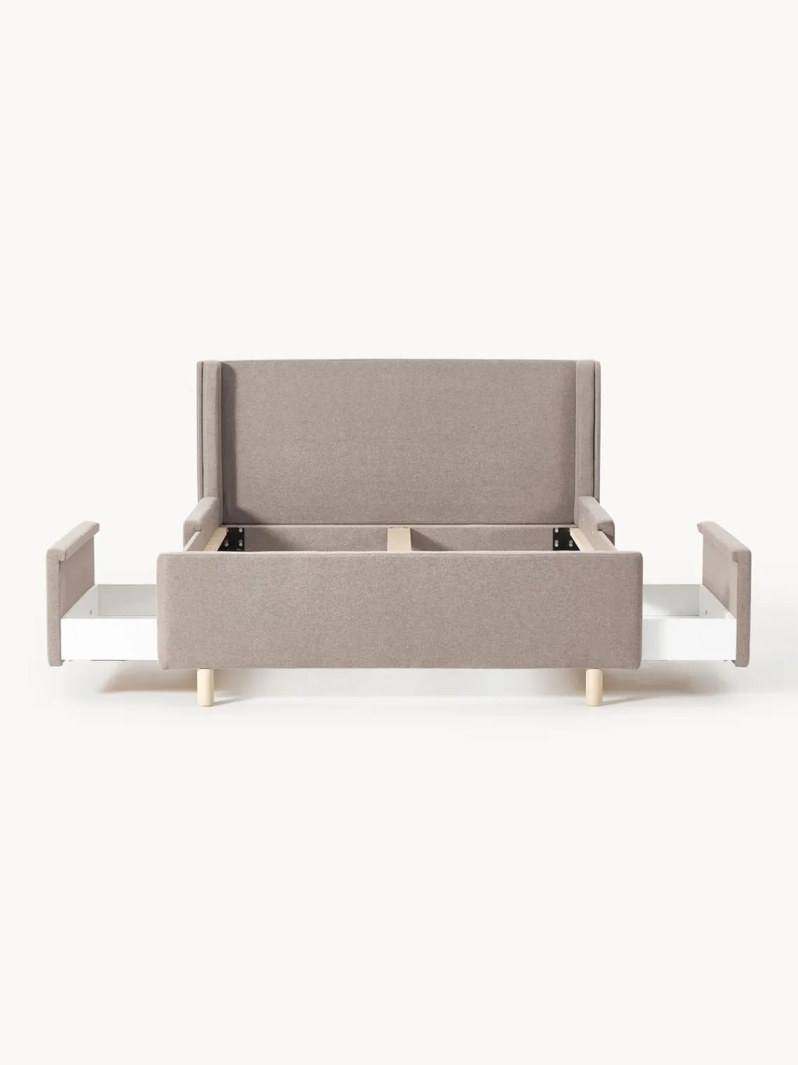 Westwing Collection Cama tapizada con espacio de almacenamiento Arche