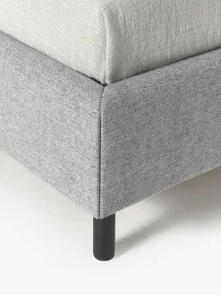 Westwing Collection Cama tapizada con patas de madera Giulia