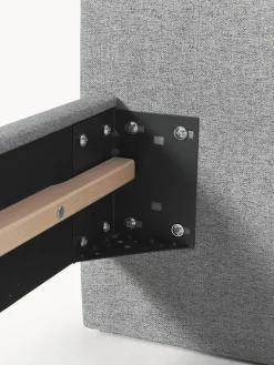 Westwing Collection Cama tapizada con patas de madera Giulia