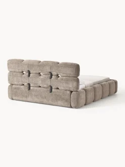 Westwing Collection Cama tapizada de boreguillo bouclé con espacio de almacenamiento Tayla