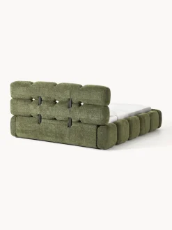 Westwing Collection Cama tapizada de boreguillo bouclé con espacio de almacenamiento Tayla
