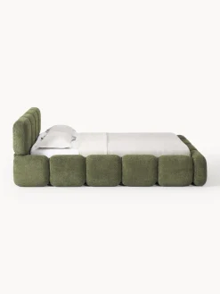 Westwing Collection Cama tapizada de boreguillo bouclé con espacio de almacenamiento Tayla^ Camas Tapizadas|Camas