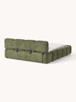 Westwing Collection Cama tapizada de boreguillo bouclé con espacio de almacenamiento Tayla^ Camas Tapizadas|Camas
