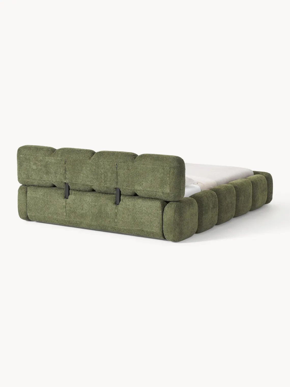 Westwing Collection Cama tapizada de boreguillo bouclé con espacio de almacenamiento Tayla^ Camas Tapizadas|Camas